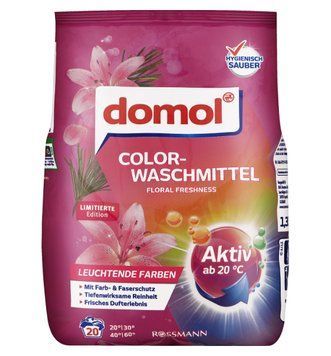 Порошок для прання domol Color, Для кольорового, Квіткова свіжість, 20 прань, 1,35 кг 00000002580 фото