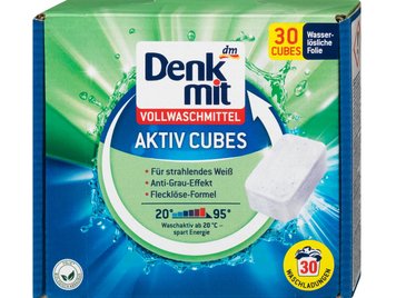 Таблетки для прання Denkmit Aktiv Cubes, Для білого, 30 шт. 00000001782 фото