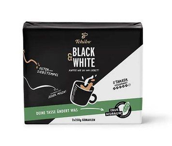 Кава мелена Tchibo Black & White, 100% арабіка, 250 g, 1 шт. 00000002781 фото