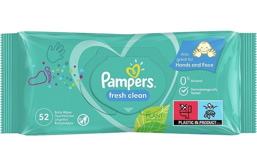 Дитячі вологі серветки Pampers Fresh Clean, 52 шт 90285140 фото