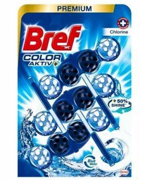 Туалетний блок Bref Color Aktiv +, Хлор, Синя вода, 3 шт. 00000002480 фото