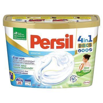 Капсули для прання Persil 4in1 Sensitive, Універсальні, Гіпоалергенні, З Алоє Вера, 16 шт. 2838074 фото