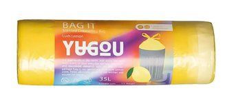 Ароматизовані пакети для сміття з ручками YuGou Luth Lemon, з цитрусовим ароматом, 35 л, 15 шт. 00000003482 фото