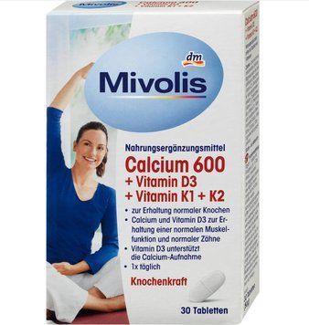 Вітаміни Mivolis Кальцій 600 + Вітамін D3 + K1 + K2, 30 шт., 50 г 00000002534 фото