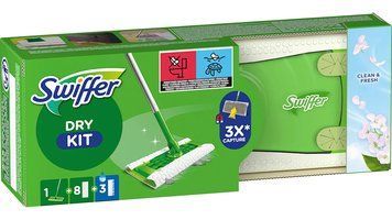Набір швабра Swiffer + 8 серветок для сухого прибирання + 3 серветки для вологого прибирання 00000002784 фото