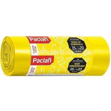 Пакети для сміття Paclan, Жовті, 35 л, 20 шт. 00000003083 фото