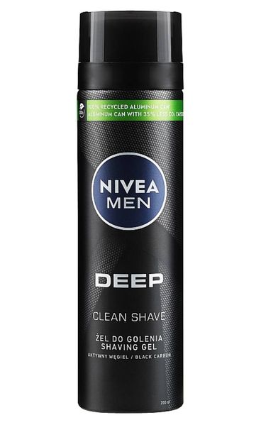 Гель для гоління NIVEA MEN Deep Clean, Активне вугілля, 200 ml 81789 фото