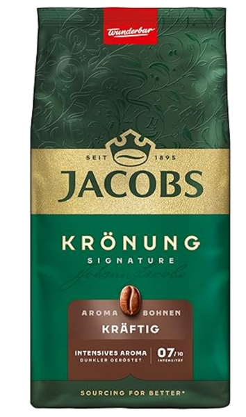 Кава в зернах Jacobs Kr&ouml;nung Aroma Bohnen, KRAFTIG, 100% Арабіка, 07/10, 500 g 10030316 фото
