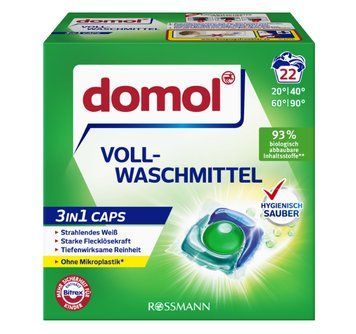 Капсули для прання domol 3in1 Caps White, Для білого, 22 шт. 00000002286 фото