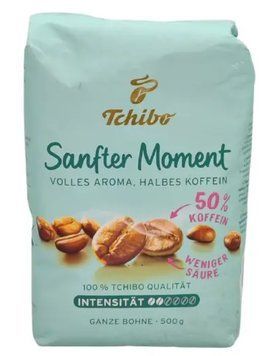 Кава в зернах Tchibo Sanfter Moment, на 50% без кофеїну, 100% Арабіка, 500 g 00000003649 фото
