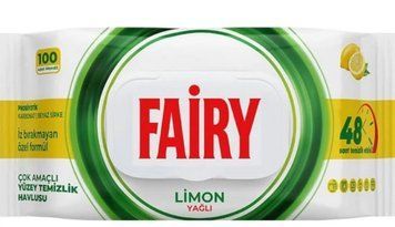 Серветки вологі для прибирання Fairy Limon з білим оцтом, 100 шт. 00000003395 фото