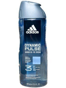 Гель для душу Adidas Men Dynamic Pulse 3in1, Для чоловіків, Свіжий та деревний, 400 ml 2313M1 фото