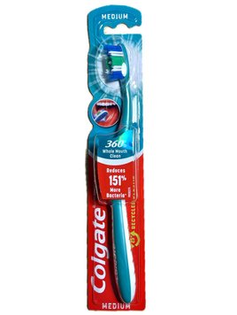 Зубна щітка Colgate 360 Whole Mouth Clean, Medium, Середньої жорсткості. 00000001840 фото