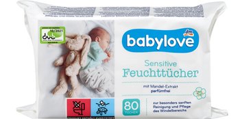 Дитячі вологі серветки babylove Sensitive, Для чутливої шкіри, 80 шт. 00000002236 фото