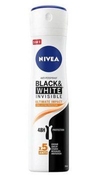 Антиперспірант-спрей NIVEA Black&White Invisible Ultimate Impact, 150 ml 00000002638 фото