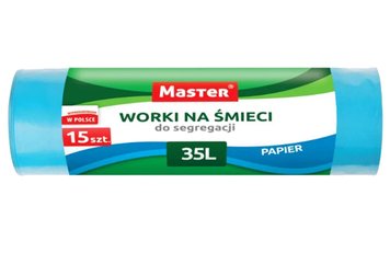 Пакети для сміття Master, Голубі, 35 л, 15 шт. 00000002188 фото