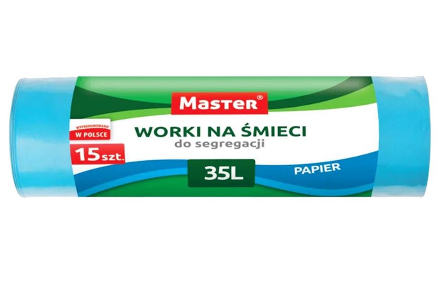 Пакети для сміття Master, Голубі, 35 л, 15 шт. 00000002188 фото