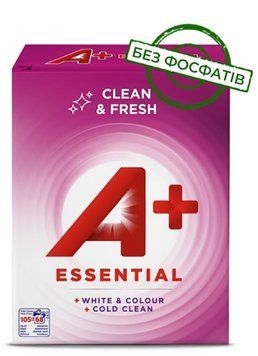 Порошок для прання A+, Essential для білої та кольорової білизни, 4.42 кг, 68 прань 00000003238 фото