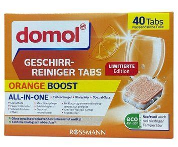 Таблетки для посудомийної машини domol All in One, Orange Boost, 40 шт. 00000003335 фото