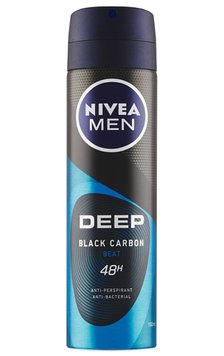 Антиперспірант-спрей для чоловіків NIVEA MEN Deep Black Carbon, 150 ml 00000000919 фото