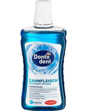 Ополіскувач для ротової порожнини Dontodent Zahnfleisch Intensiv-Pflege, Догляд за яснами, 500 ml 340384 фото