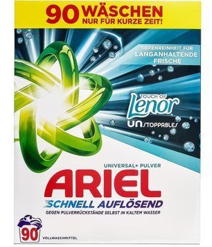 Порошок для прання Ariel Universal Pulver Touch Of Lenor,Універсальний,Аромат Lenor,90 прань, 4.95кг 00000003239 фото