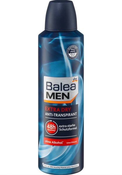 Антиперспірант-спрей для чоловіків Balea MEN Extra Dry, 200 ml 00000000889 фото