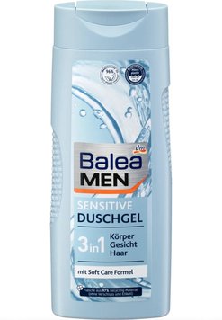 Гель для душу Balea Men Sensitive 3in1, Для чоловіків, З м'якою формулою догляду, 300 ml 5500959 фото