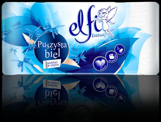 Туалетний папір elfi fantasy Puszysta biel, 3-шаровий, 8 шт. 00000001315 фото