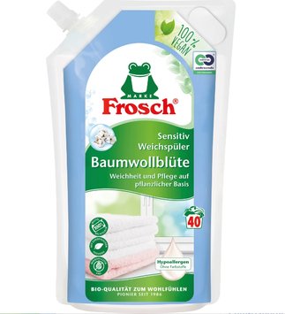 Кондиціонер для білизни Frosch Sensitive, Бавовна, Гіпоалергенний, 40 прань, 1000 ml 00000002142 фото