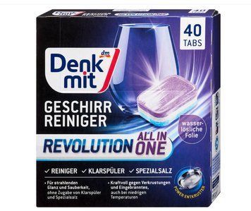 Таблетки для посудомийної машини Denkmit Revolution All in One, 40 шт. 00000003241 фото