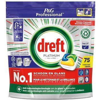 Таблетки для посудомийної машини Dreft Platinum All in One, Аромат лимону, 75 шт. 90439415 S315 фото