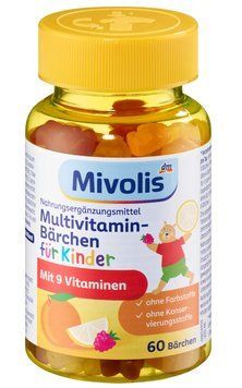Ведмедики мультивітамінні Mivolis, Фруктові жуйки з вітамінами, 120 g 223017 фото