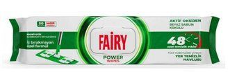 Серветки вологі для прибирання підлоги Fairy Power Wipes з білим оцтом, 50 шт. 00000003442 фото