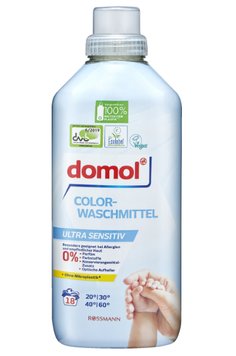 Гель для прання domol Ultra Sensitive Color, Для кольорового, Гіпоалергенний, 18 прань, 1 L 00000002246 фото