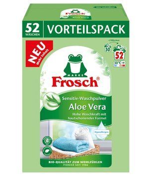Порошок для прання Frosch Aloe Vera Sensitive, Універсальний, 52 прань, 3,432 кг 00000003145 фото