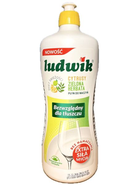 Засіб для ручного миття посуду Ludwik, Цитрус і зелений чай, 900 g 82298v04 фото