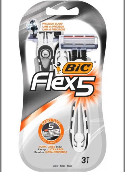 Набір бритв без змінних картриджів Bic Flex 5, 3 шт 03329125 фото