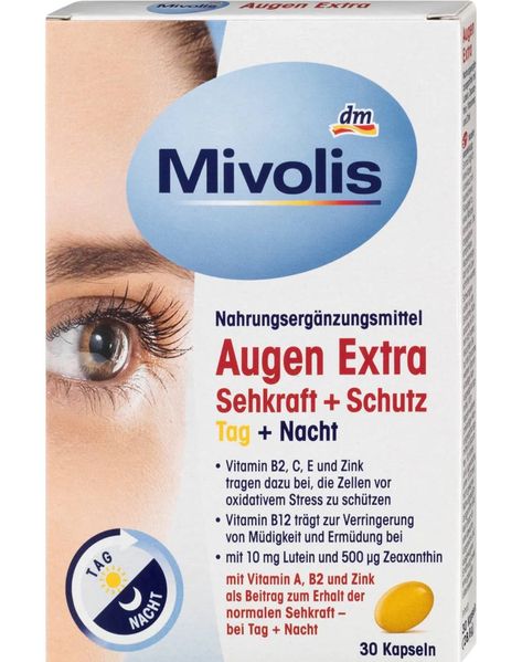 Капсули Mivolis Augen Extra Sehkraft + Schutz, День + Ніч, Для зору, 30 шт. 28,8 g 00000001332 фото