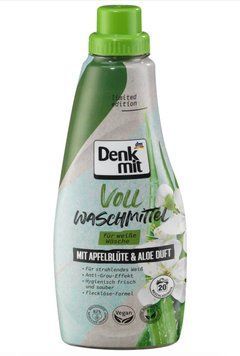 Гель для прання Denkmit White, Для білого, Аромат яблуневого цвіту та алоє, 20 прань, 1 L 00000000090 фото