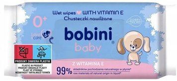 Дитячі вологі серветки Bobini baby, З вітаміном Е, 60 шт 00000003051 фото