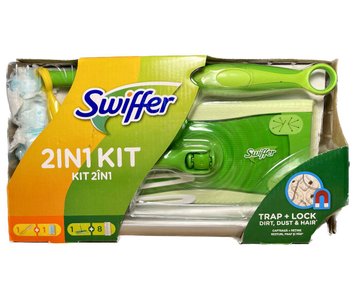 Набір швабра Swiffer + 8 серветок для сухого прибирання + Щітка-віник +1 насадка для прибирання пилу 90012961 S618 фото