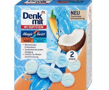 Туалетний блок Denkmit Magic Twist Mango-Kokos, 2 шт. 00000001953 фото