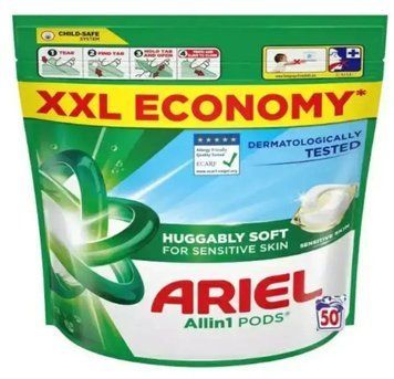 Капсули для прання Ariel Allin1 Pods Sensitive, Універсальні, Для чутливої шкіри, 50 шт. 90441018 S725 фото