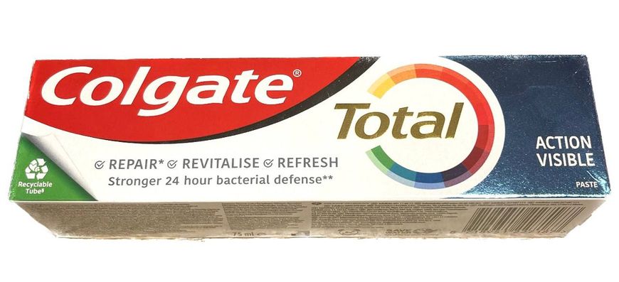 Зубна паста Colgate Total Action Visible, Комплексна дія, 75 ml 00000001172 фото