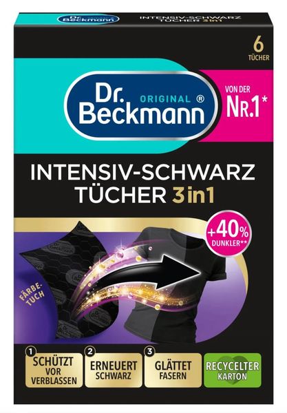 Серветки для відновлення чорного кольору тканини Dr.Beckmann, 6 шт. 892827/2303 фото