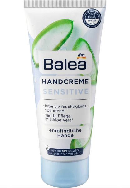 Крем для рук Balea HandCream Sensitive, З алое вера і гліцерином, Для чутливої шкіри, 100 ml 00000000828 фото