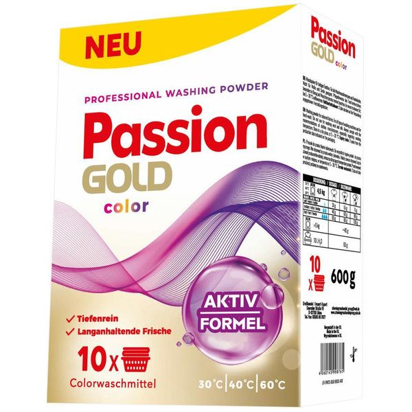 Порошок для прання Passion GOLD Professional Color, Для кольорового, 10 прань, 600 г 00000000170 фото