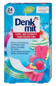 Абсорбувальні серветки Denkmit, Для прання кольорової білизни, 24 шт. 891876/2206 фото