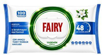 Серветки вологі для прибирання Fairy, Універсальні, З ароматом жасмину,100 шт. 00000003704 фото